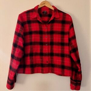 J. Crew Red and Black Checkered Shirt